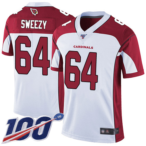Arizona Cardinals Limited White Men J.R. Sweezy Road Jersey NFL Football #64 100th Season Vapor Untouchable